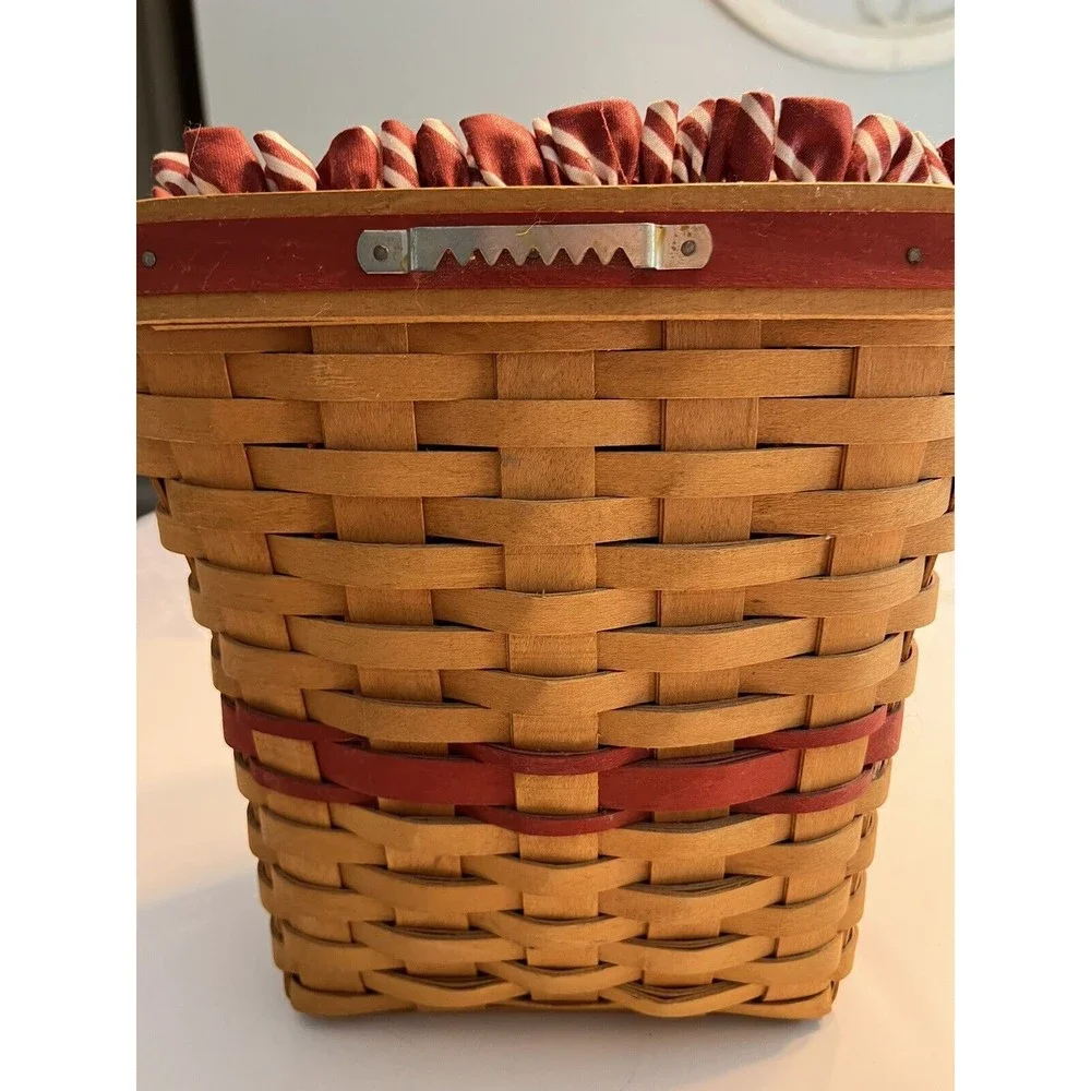 Longaberger 1998 Christmas Collection Red Glad Tidings Basket Liner Protector